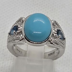 NWOT  Rare Estate Designer Signed Sleeping Beauty Turquoise Ring
